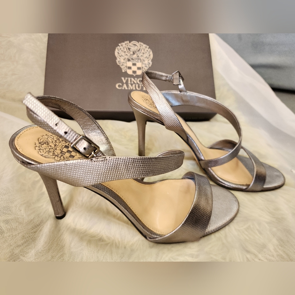 Vince Camuto Imagine Gunmetal Dressy High Heel Sandals - size 8M